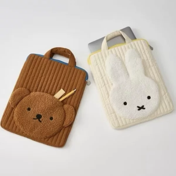 Cartoon cute little rabbit bear cotton-padded jacket 11 inch 12 inch tablet IPAD portable shockproof handbag