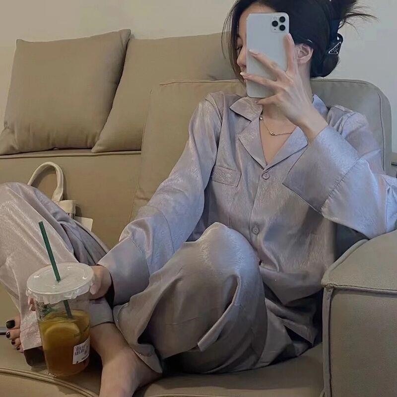 Pijama de verano nuevo hielo pantalones cortos de mangas cortas de dibujos animados KT gato coreano dormitorio de estudiantes ropa delgada set