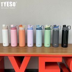 Tyeso 大容量屋外ポータブルスポーツウォーターボトル二層ステンレス鋼断熱カップ高価値ストレートドリンクカップ
