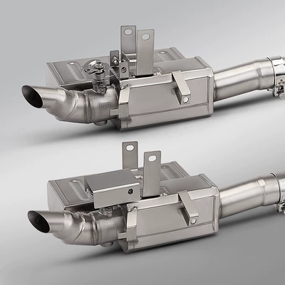 Motorcycle exhaust pipe dual-channel valve back-pressure box