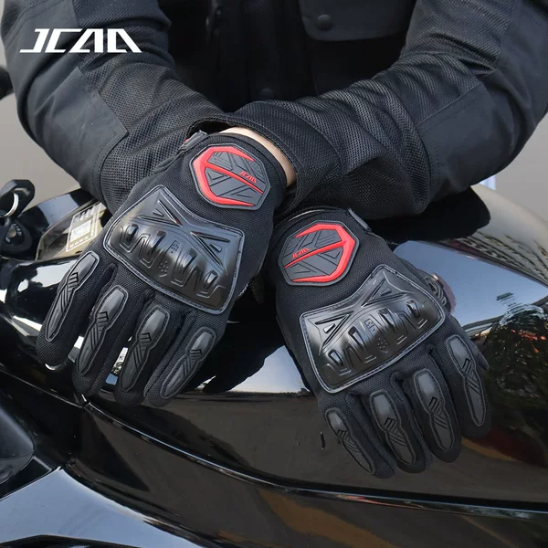 Summer motorcycle gloves, thin mesh, breathable, suitable for all seasons, for riders, anti-fall, off-road racing, full-finger for men