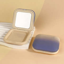 定制9g双层磁吸气垫盒 带粉扑隔层镜子方形粉饼盒彩妆包材厂家直