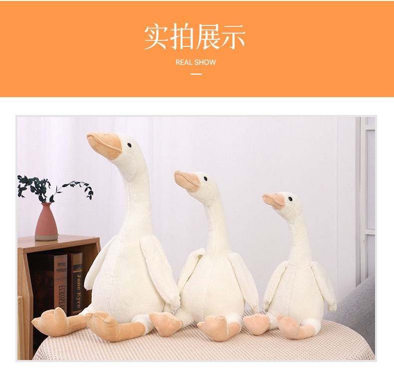 Cross-Border New Big Goose Doll Creative White Swan Plush Toy Children and Girls Comfort Pillow Cloth Doll