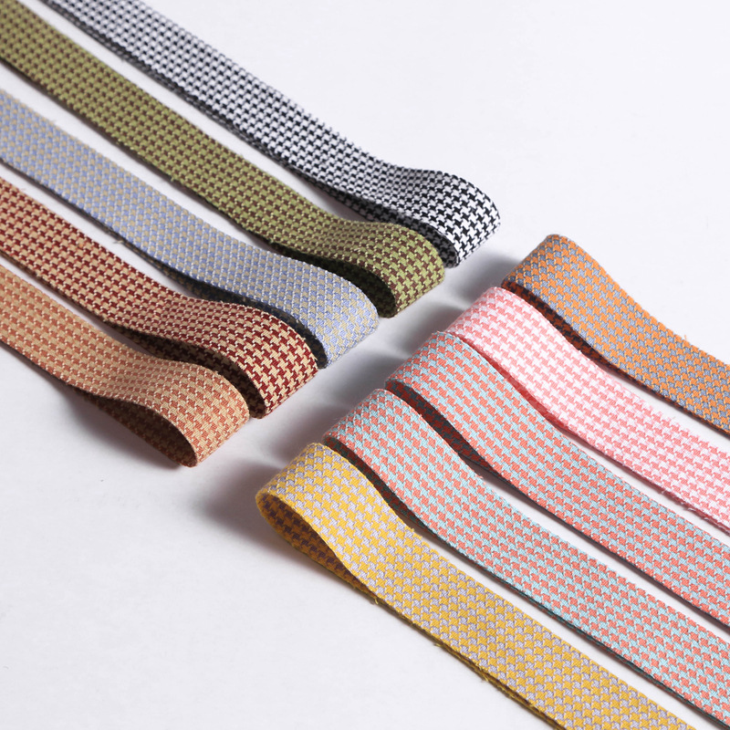 彩色千鸟格加厚织带蝴蝶结发饰diy服装草帽装饰礼盒花束包装丝带|ms