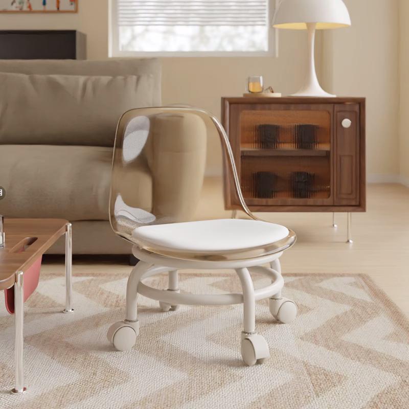 [아크릴 등받이 모델] 회전형 다크 브라운