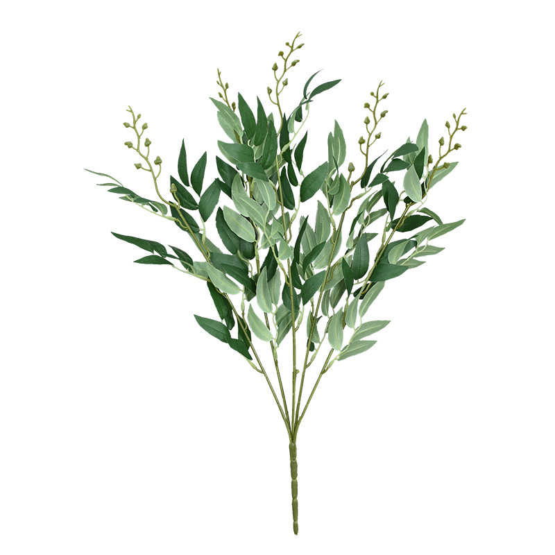 5-tenedor haz de hojas de sauce hojas de la boda Mori boda base flor transfronteriza simulación de hojas de sauce LY99705