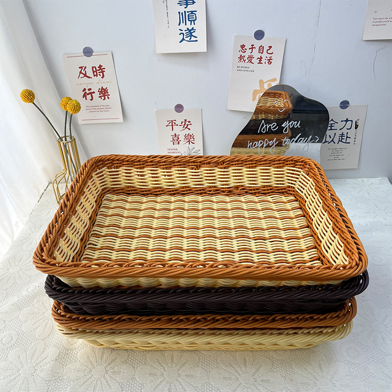 排水バスケット、スーパーマーケットのパン、野菜、果物の生鮮食品収納バスケット、スーパーマーケットの陳列バスケット、バーベキュー蒸しパン収納、ポータブル