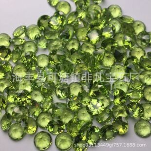 Wholesale Natural Peridot Round Ring Surface, Fully Faceted Drop-Shaped Denier-Shaped Heart-Shaped Bare Stone Inlaid with Stones