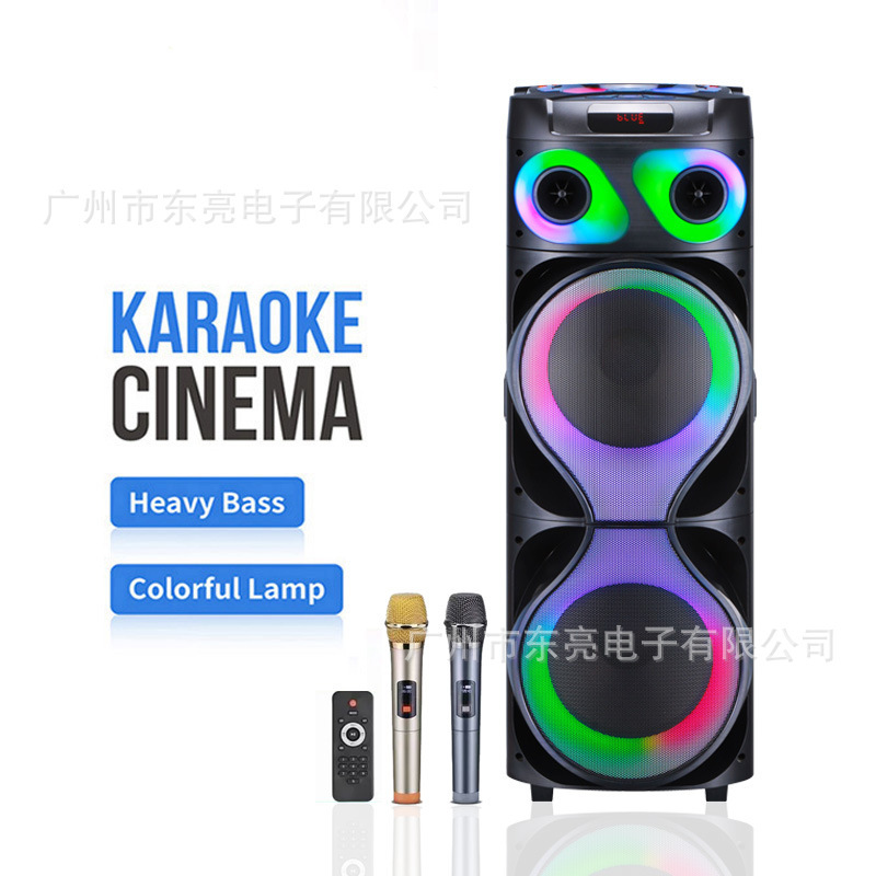 ダブル12インチ新広場舞音響屋外ダブルrgbライト手押し車ハイパワー重低音100w bluetoothスピーカー|undefined