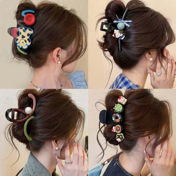 Super Cute Cat Bow Shark Clip Large Hair Clip Grabber for Women 2025 New High-End Hair Accessories for the Back of the Head