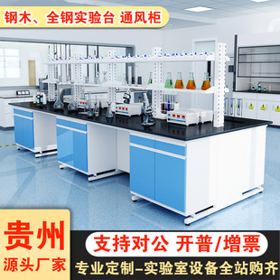 Guizhou Customized All-Steel Experimental Bench Steel-Wood Experimental Bench Physical Chemistry Operating Table Central Side Table Acid-Base Laboratory