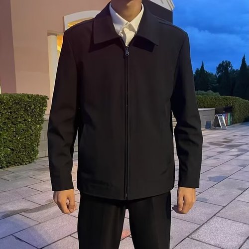 Men's Fall Administrative Jacket, Versatile Fashion Loose Casual Collar Top, Same Style Business Outerwear for Men