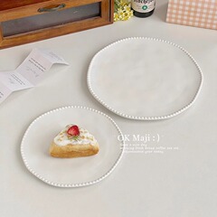 フレンチセラミック食器きれいな皿菓子ケーキトレー高級感平皿浅皿デザート朝食皿