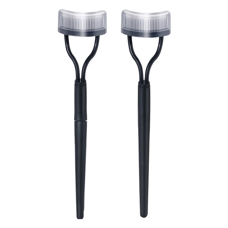 Mango recto aguja de acero cepillo de cejas cepillo de pestañas plegable cepillo de cejas peine de pestañas falsas herramienta de peinado dispositivo auxiliar en stock