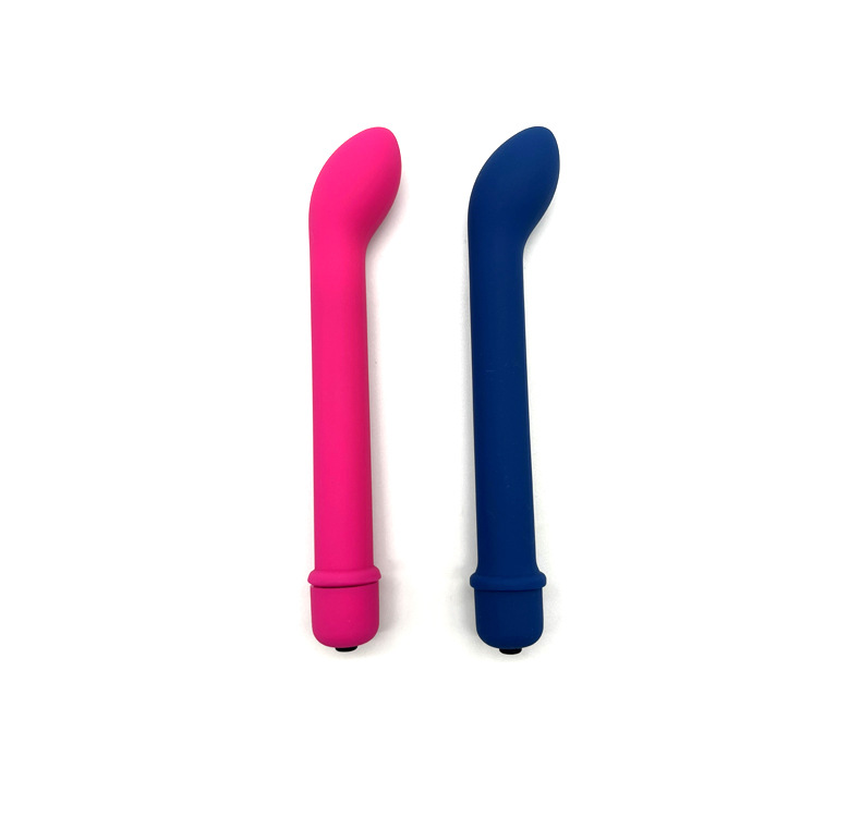 Mini AV Stick Vibrator, Curved Tip, ABS and Silicone, Pink or Blue — detail image 3