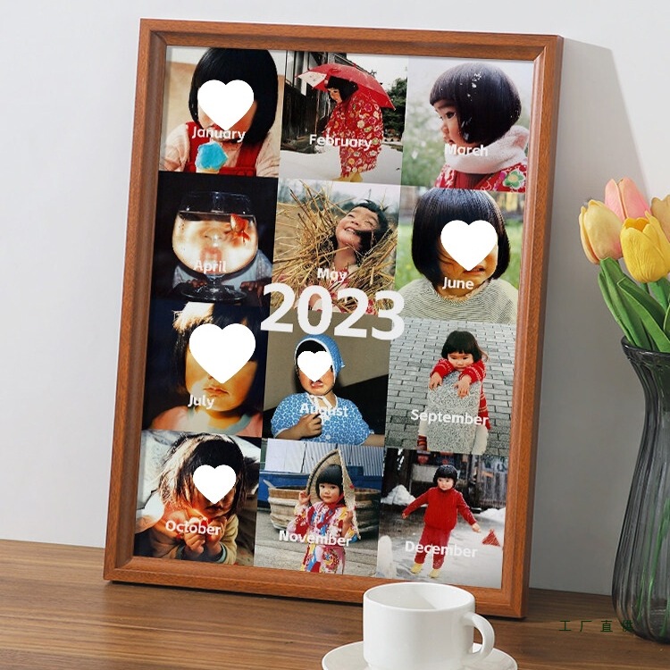 Baby's First Birthday Commemorative Photo Frame, 12-Month Growth Record Photo Album, Photo Display Stand, Photo Printing for Wall Hanging Baby's First Birthday Commemorative Photo Frame, 12-Month Growth Record Photo Album, Photo Display Stand, Photo Printing for Wall Hanging
