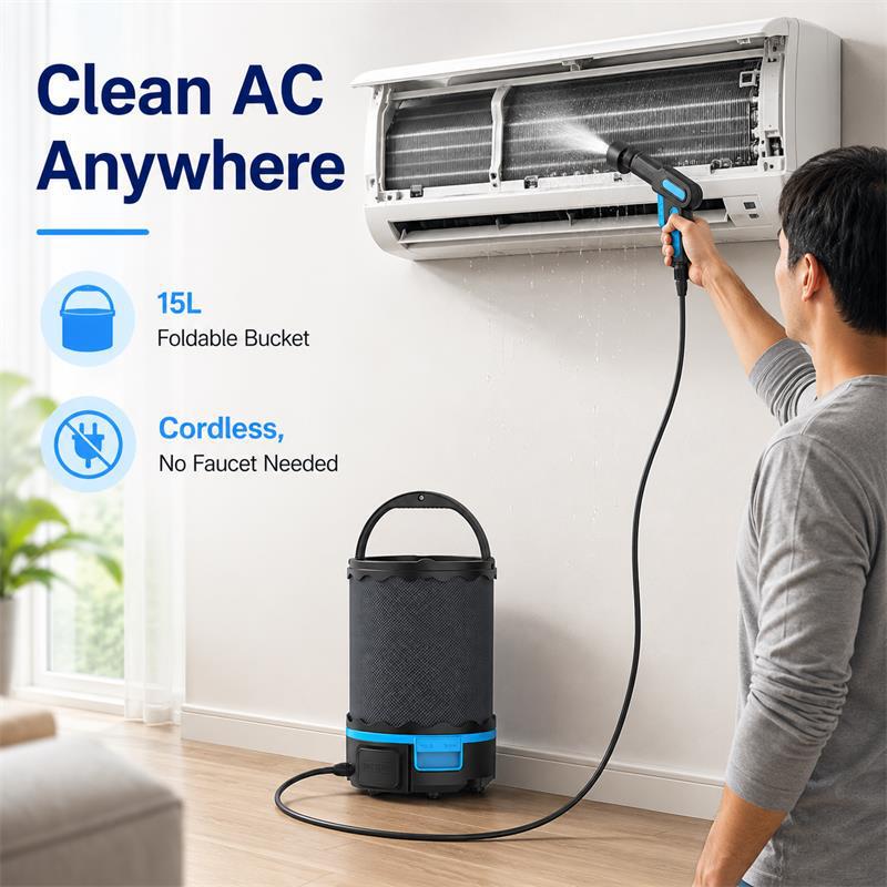 New model car washer for home use, small-sized air conditioner cleaner, outdoor high-pressure powerful car washing tool, foldable cleaning gadget New model car washer for home use, small-sized air conditioner cleaner, outdoor high-pressure powerful car washing tool, foldable cleaning gadget