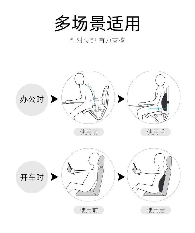 Wholesale Office Lumbar Support Cushion for Long Sitting, Office Chair Back Cushion, Chair Backrest Cushion, Dropshipping