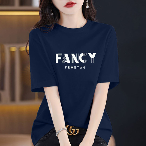 High-end Fashion 2025 New Arrival 100% Cotton Short Sleeve T-Shirt for Women Bestselling Loose Fit Versatile Anko Red Top Trendy