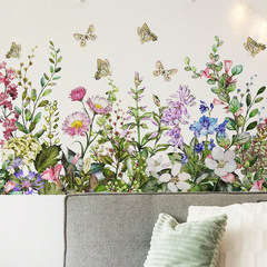 FX-C399小清新綠植花朵蝴蝶臥室客廳家居背景裝飾牆貼紙批發