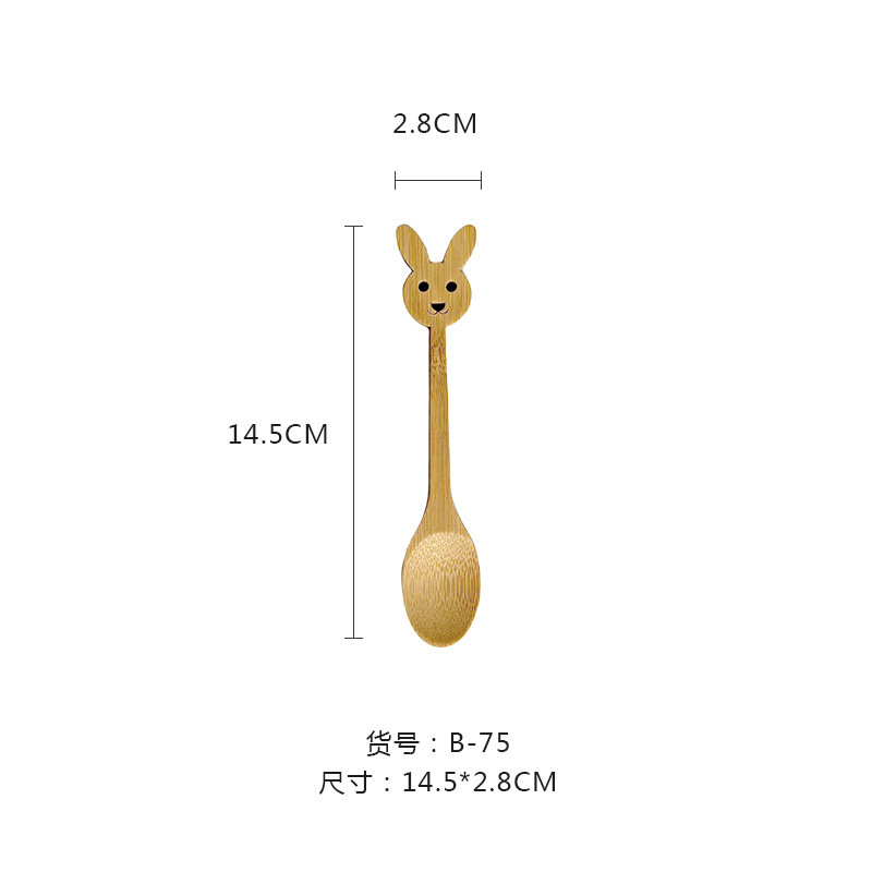 木製スプーン漫画竹スプーンコーヒーアイスクリームアイスクリームスプーンジャム日常使用竹スプーンデザート高価値カスタマイズ|undefined