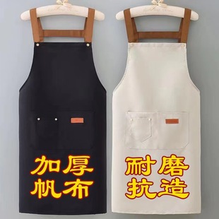 Thickened Canvas Apron Waterproof and Oil-proof Restaurant Men's and Women's Dirt-resistant Wear-resistant Work Clothes Custom LOGO Kitchen Apron