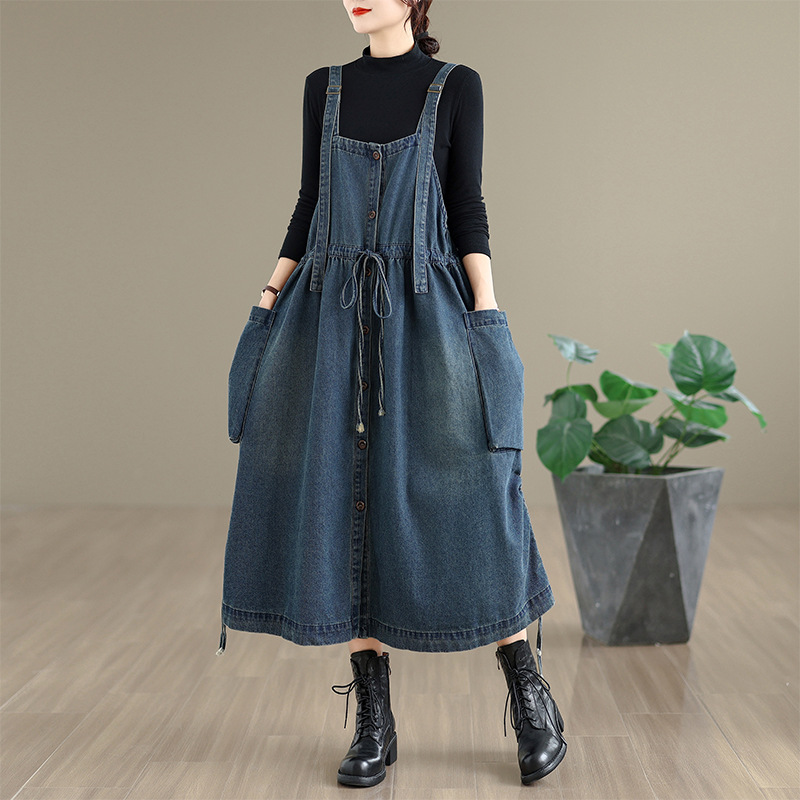 Autumn denim suspenders