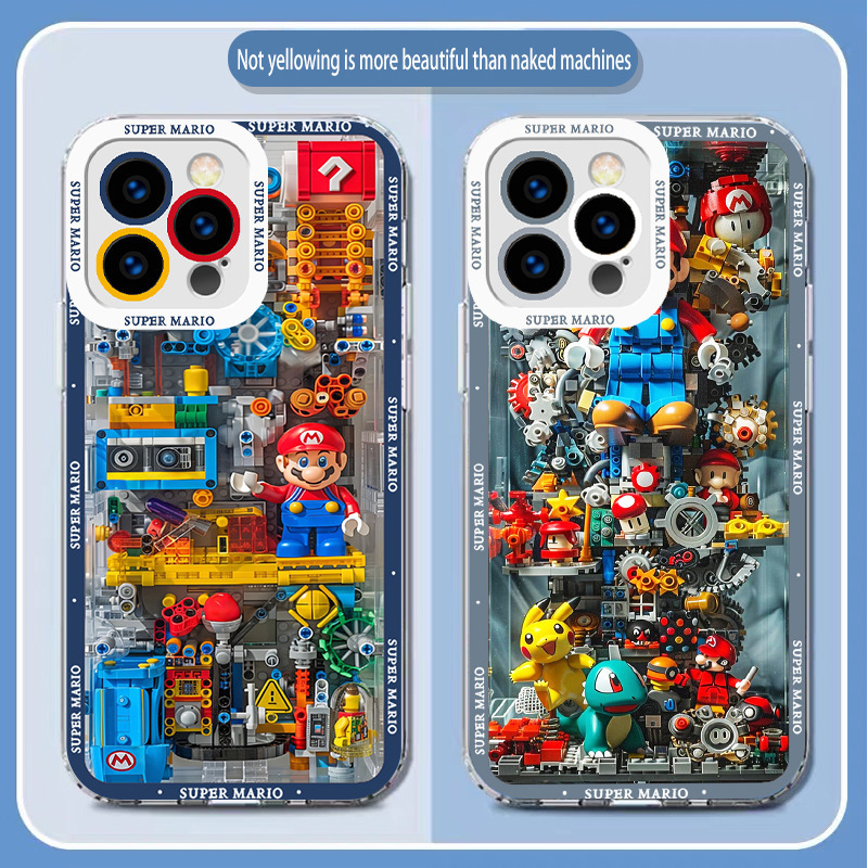 For Apple 16 Mobile Phone Case Pro Mechanical Mario 14 Lego 13 Angel Eyes Max Drop-resistant 11 All-inclusive