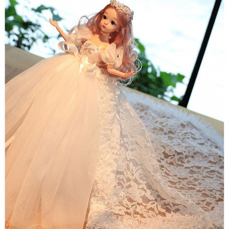 Yi Tian Barbie muñeca caja de regalo traje de regalo de cumpleaños flash boda muñeca jugar casa muñeca chica juguete