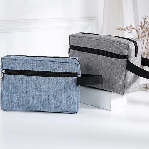 Handy Double-Layer Unisex Makeup Bag, Multifunctional Waterproof Oxford Cloth Travel Case, Storage and Toiletry Bag