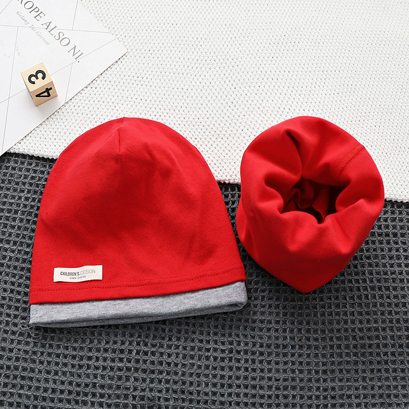 Demi-season kids' cotton set with scarf in Korean style, 2-8y, 48-54cm, multi-color options