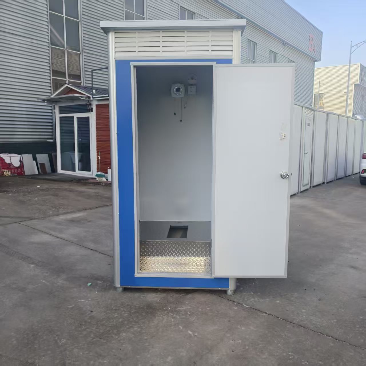 Blue aqua toilet