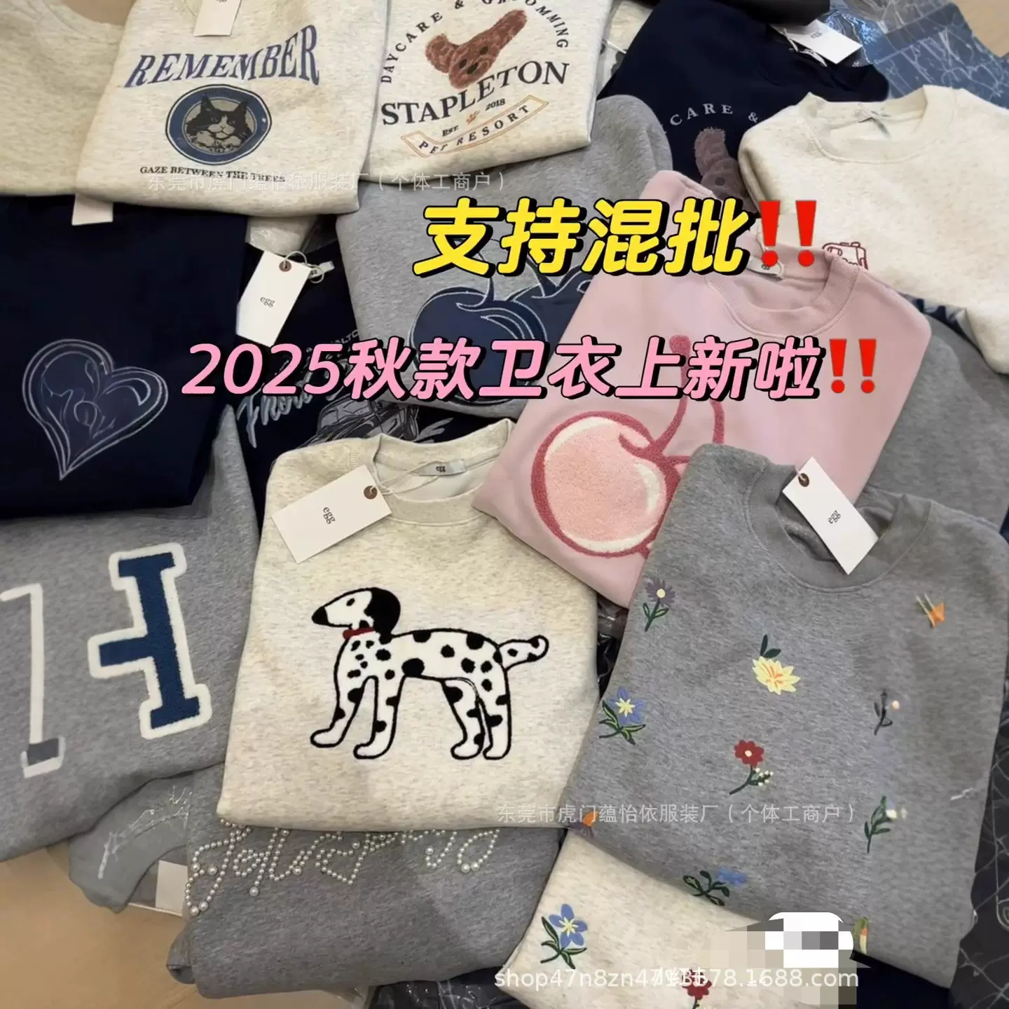 新款韩版卫衣女绒衫秋冬季宽松大版女装加绒加厚连帽卫衣外套批发