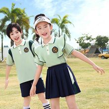 小学生校服套装纯棉翻领薄款幼儿园园服班服夏季新款韩版百搭短袖