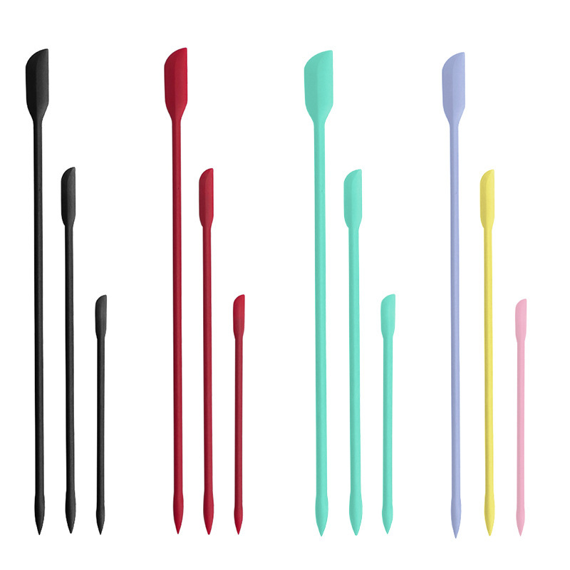 Silicone Double-head Scraper suit One-piece All-in-one Mini Scraper Cosmetic Bottle Jar Digging Spoon Honey Jam Spatula