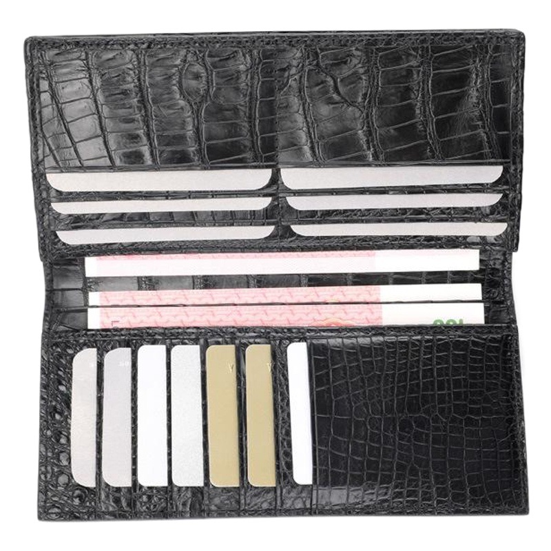 Traje de la cartera de los hombres de todos los partidos casuales de longitud media embrague de cuero de los hombres multi-tarjeta de cocodrilo billetera de cuero