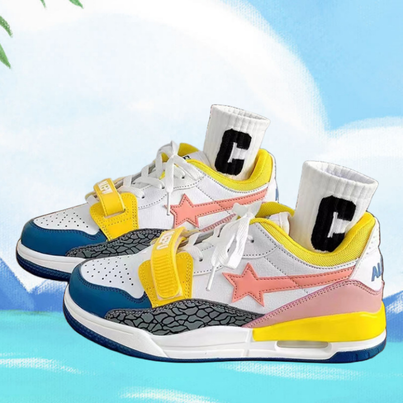 男女潮流氣墊星星運動鞋女情侶秋冬透氣空軍板鞋休閒跑步鞋子男鞋