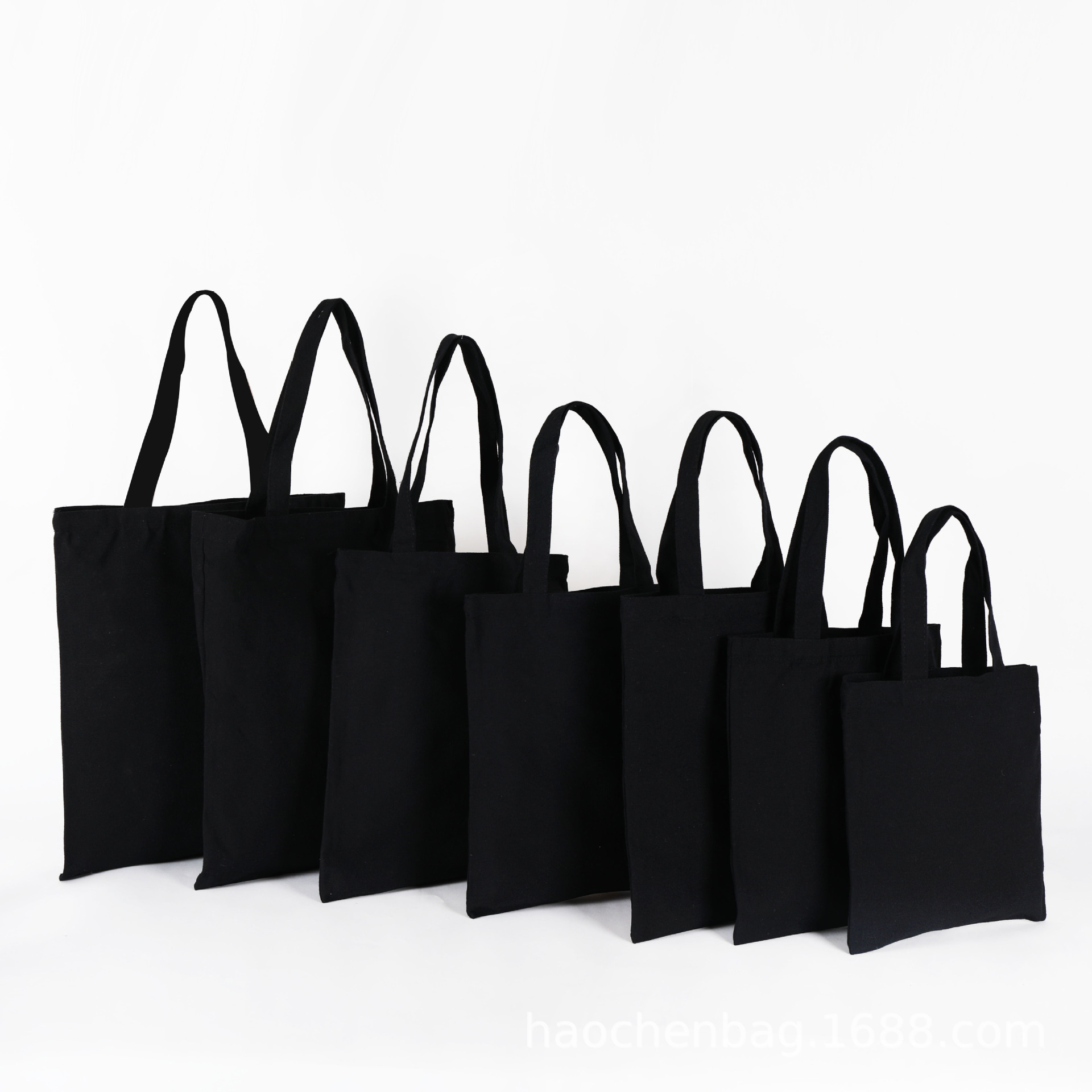 批发黑色rpet材料手提袋单肩棉布袋礼品购物袋帆布束口袋