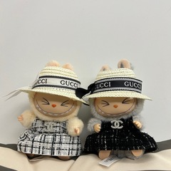 labubu娃衣古奇联名款适用于一二三代拉布布17cm服饰换装穿搭套装