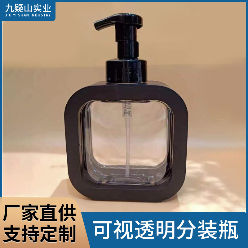 黑色可视透明分装瓶500毫升pet起泡瓶洗手液包装塑料瓶源厂批发