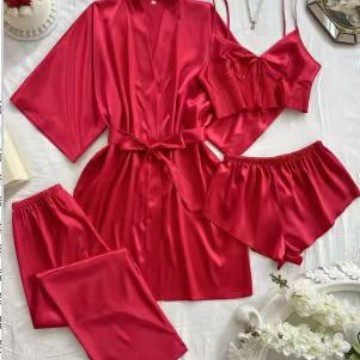 2025 pijamas elásticos de primavera y otoño, cárdigan suelto de manga larga, ropa de hogar informal y cómoda, dos transfronterizas europeas y americanas