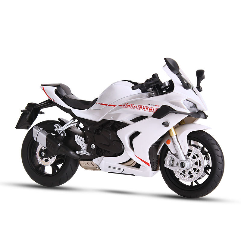 Modelo de motocicleta Kawasaki H2R de aleación realista Huayi 1/12, juguete para niños con sonido y movimiento suave.