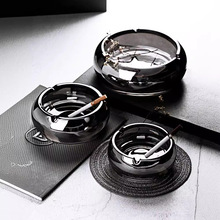 水晶玻璃烟灰缸家用客厅雪茄烟碟潮流办公室礼品简约风防烟创意