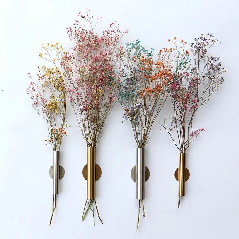 Creative Wall Plant Pot Nordic Style Wall Flower Vase Gold Plugless Living Room Wall Decor Hanger