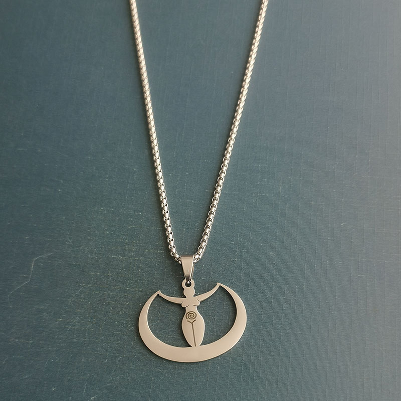 Exotic Yoga Gymnastics Moon Pendant Necklace for Women