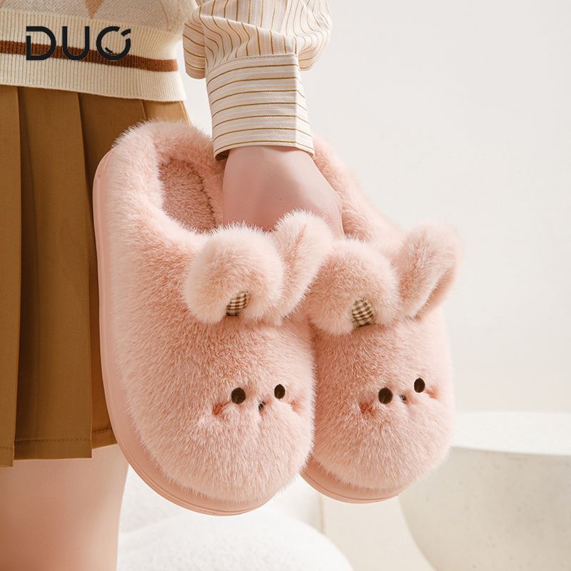 Winter cute indoor keep warm non-slip women's slippers platform