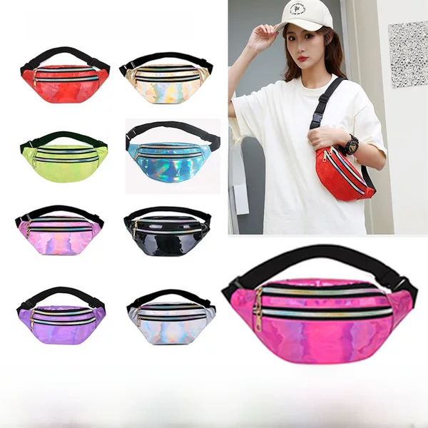 New Outdoor Cross-Border Laser Waist Bag for Women, Multifunctional Colorful Women's Chest Bag, Crossbody Bag, Manufacturer Wholesale Single-Shoulder Women's Bag
