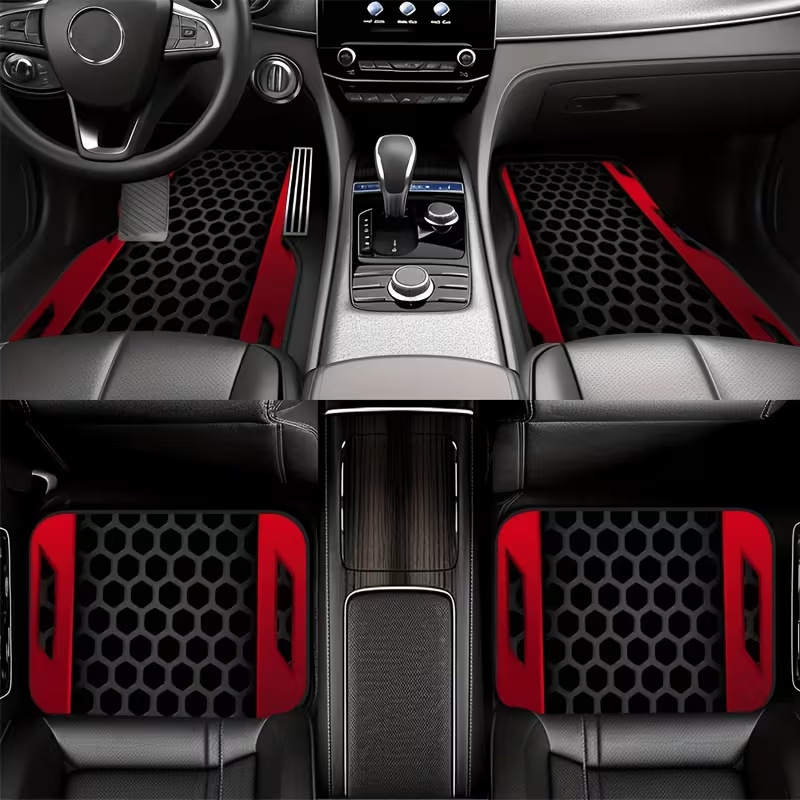 Universal Car Floor Mat Set of Four, Crystal Velvet Mats, Decorative Foot Pads, Dirt-Resistant, Customizable Cross-Border Set