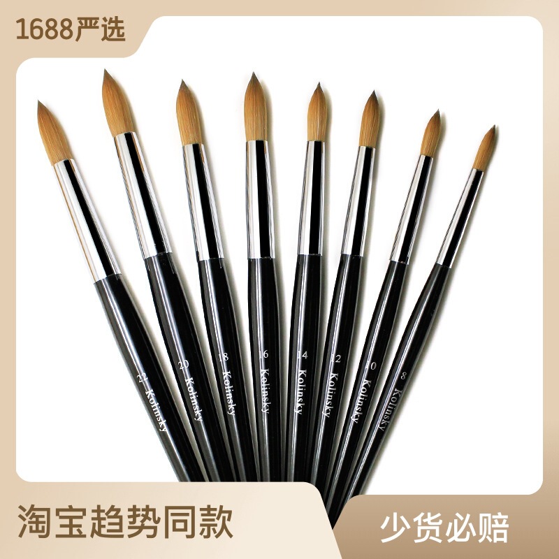 Professional nail brush Black Rod mink hair round head acrylic crystal pen printable logo factory direct sale Professional nail brush Black Rod mink hair round head acrylic crystal pen printable logo factory direct sale