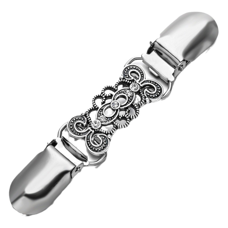 Amazon deseo popular europeo y americano retro broche clip de pico de pato clip chal bufanda cardigan suéter apretado broche clip